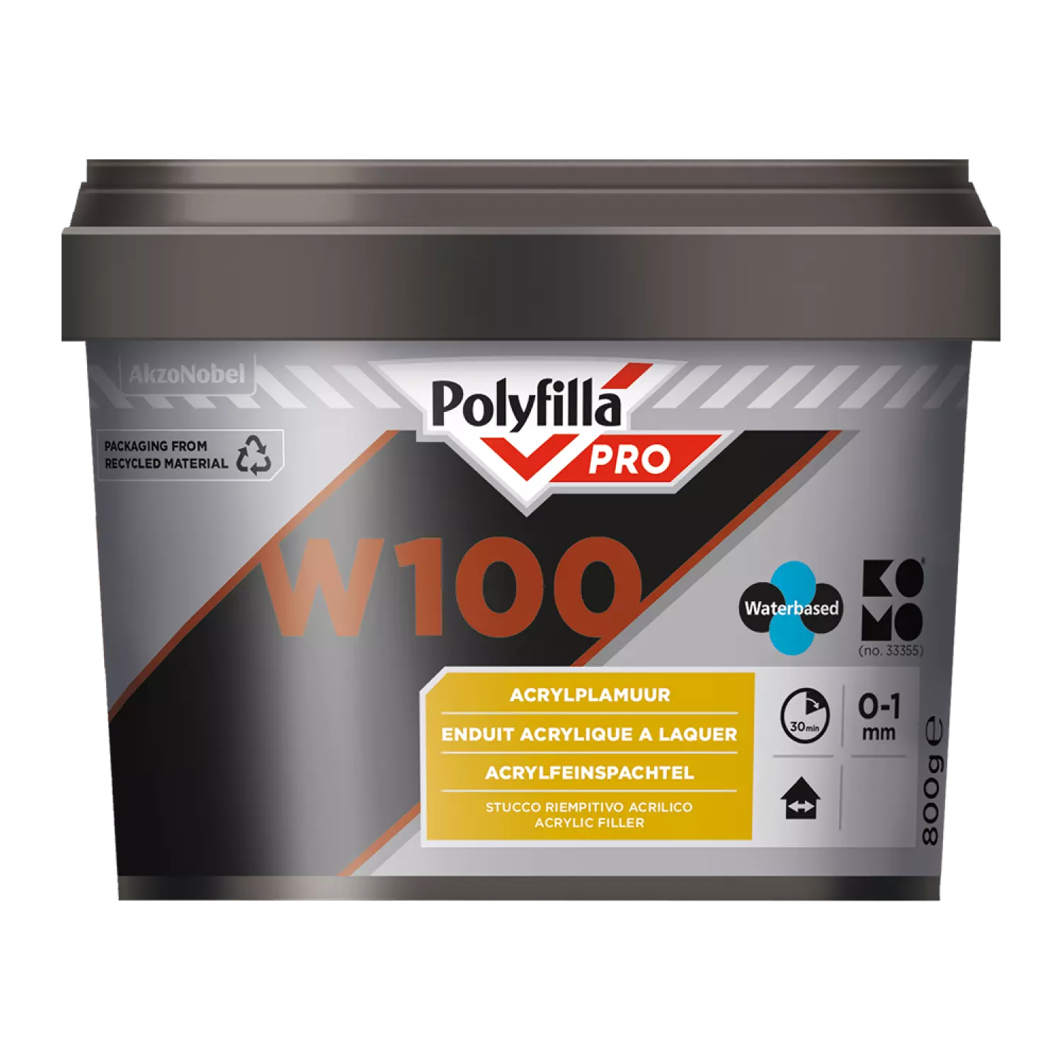 Polyfilla W100 Watergedragen Plamuur - 800gr