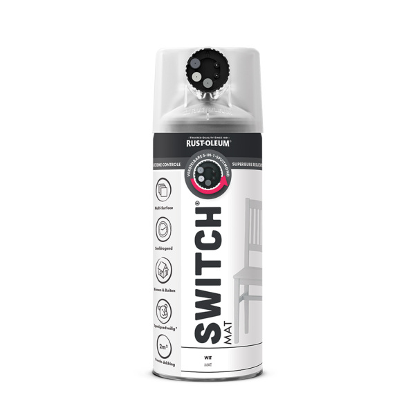 Rust-Oleum Switch Spuitlak - Mat Wit - 400ml - Default image for the product