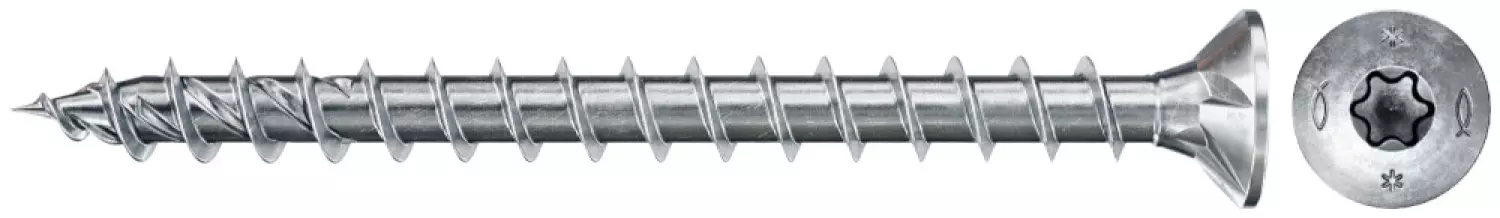 Fischer 670260 Spaanplaatschroef Power-Fast II - TX20 - 4.5 X 40mm - Verzonken Kop - Voldraad - Verzinkt (200st)
