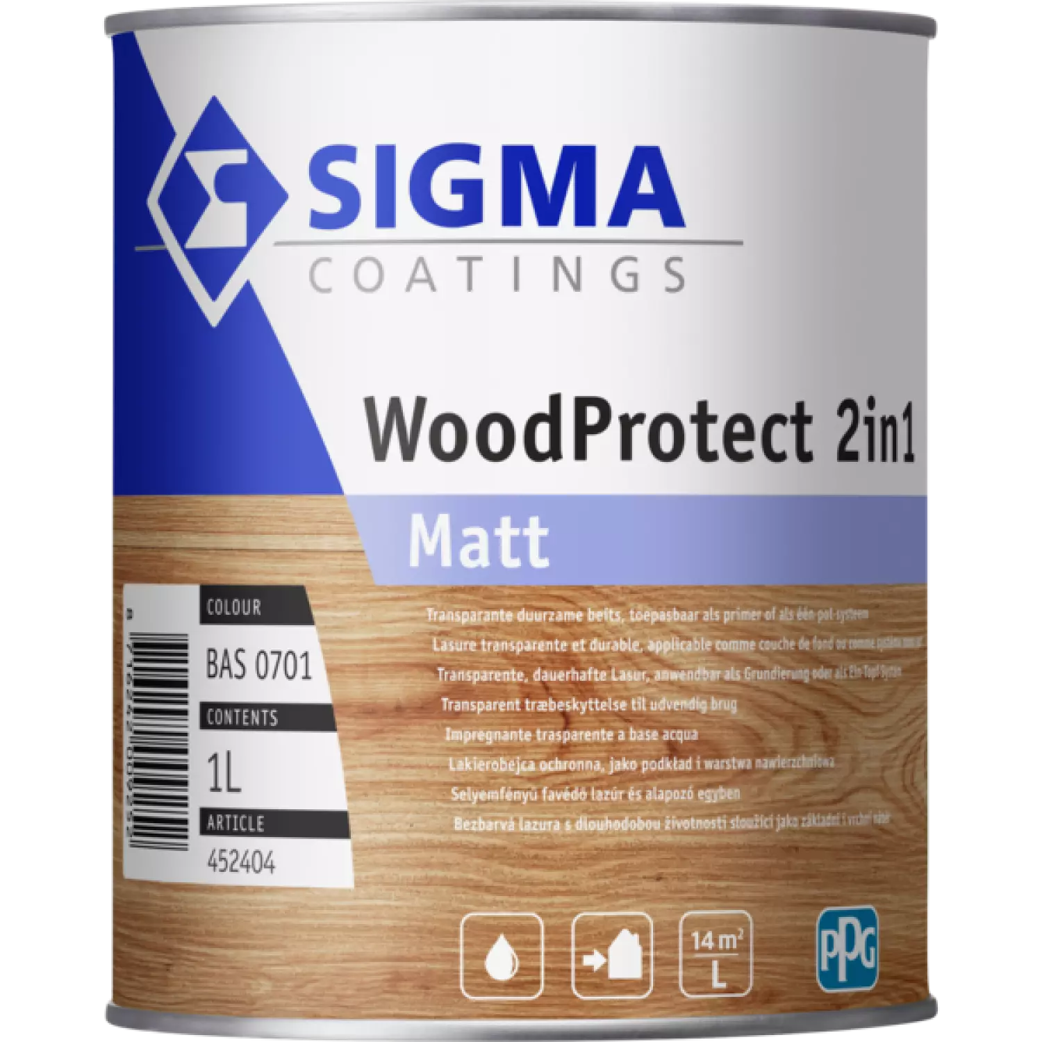 Sigma WoodProtect 2IN1 Matt - Op Kleur Gemengd - 1L