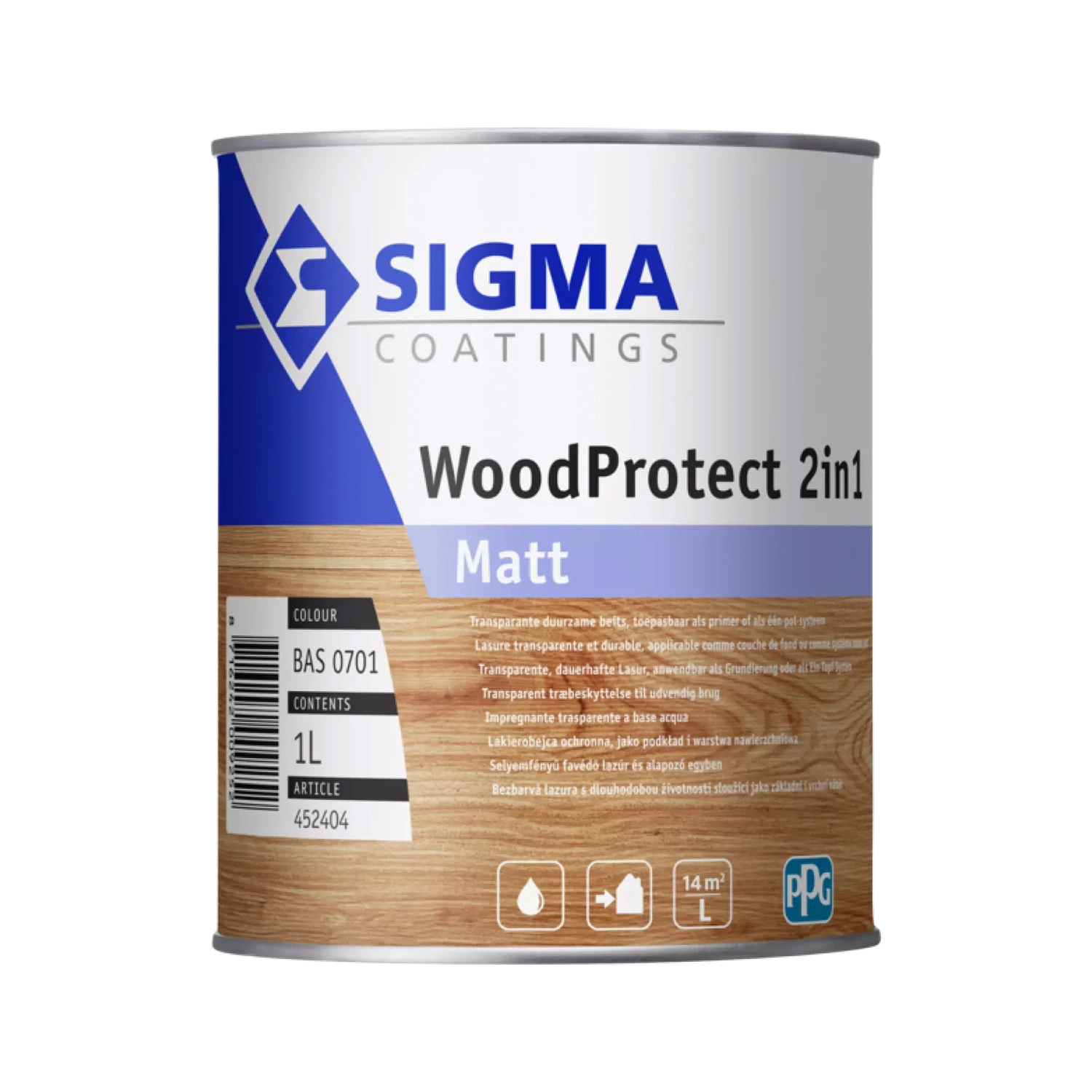 Sigma WoodProtect 2IN1 Matt - Op Kleur Gemengd - 1L