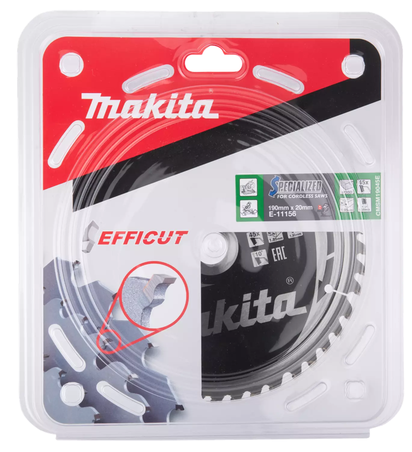 Makita E-11156 Efficut Cirkelzaagblad Hout - 190x20x1,85mm 45T thumbnail 2
