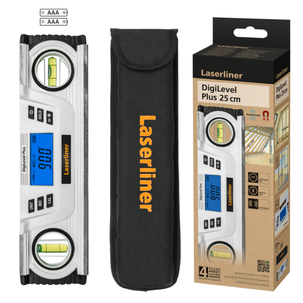 Laserliner DigiLevel Plus 25 Digitale Waterpas In Tas - Magnetisch - 250mm - Detailed view of the product