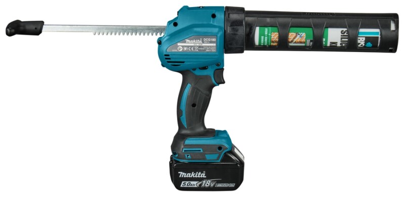Makita DCG180RTEX 18V Li-Ion Accu Lijm- En Kitspuit Set (2x 5.0Ah Accu) Incl. Kokerhouder- En Worsthouder In Koffer - Detailed view of the product