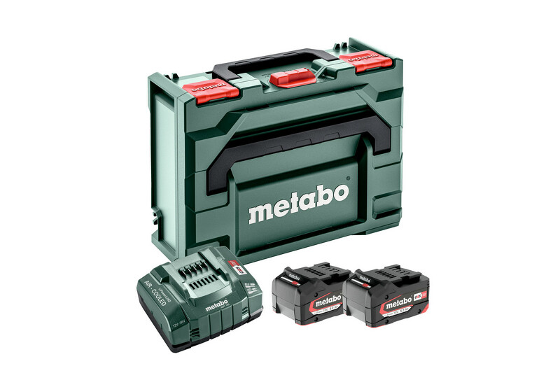 Metabo 685065000 18V Li-Ion Accu Starterset (2x 5.2Ah Li-Power Accu) + Lader In MetaBox