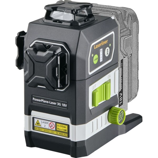 Laserliner PowerPlane-Laser 3G Multi-18V Kruislijnlaser In L-Boxx - 3 Lijnen - Groen - 60m - IP54 - Detailed view of the product