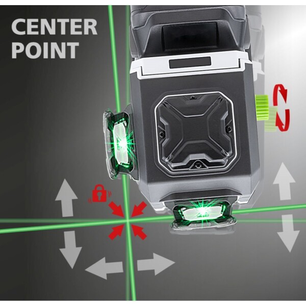 Laserliner PowerPlane-Laser 3G Multi-18V Kruislijnlaser In L-Boxx - 3 Lijnen - Groen - 60m - IP54 - Detailed view of the product