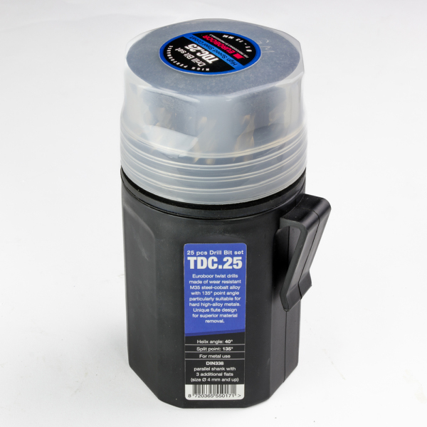 Euroboor TDC.25 25-delige HSS-Co Spiraalborenset - Detailed view of the product