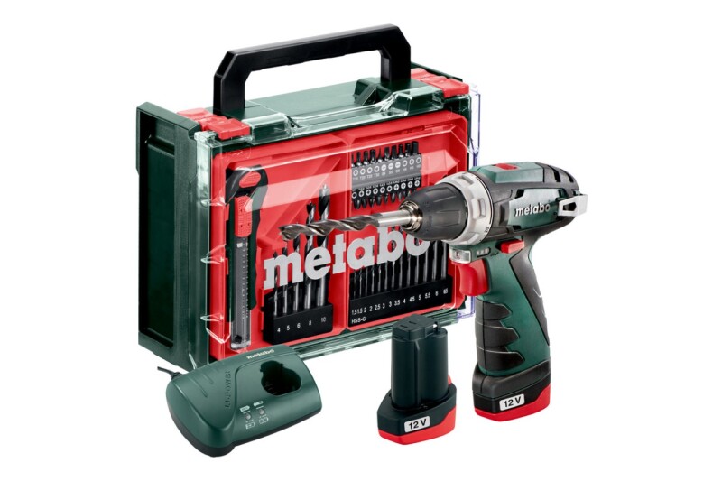 Metabo 600080710 12V Li-ion Accu Boor-/schroefmachine Mobile Workshop Basic Set (2x 2.0Ah Accu) In Koffer Incl. 41-Delige Accessoiresset - Default image for the product