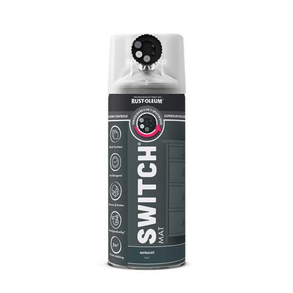 Rust-Oleum Switch Spuitlak - Mat Antraciet - 400ml - Default image for the product