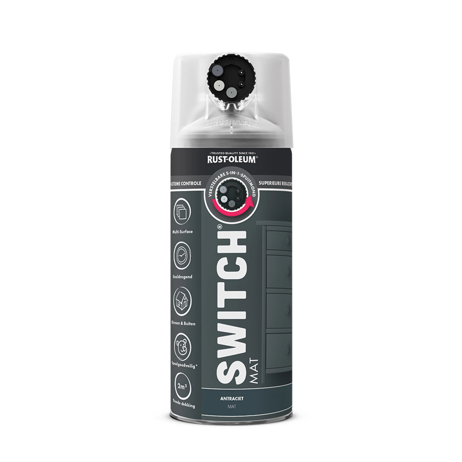Rust-Oleum Switch Spuitlak - Mat Antraciet - 400ml