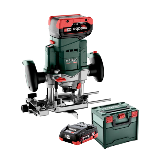 Metabo OFV 18 LTX BL 12 18V Li-ion Accu Bovenfrees Set (2x 5.5Ah Accu) In MetaBox afbeelding