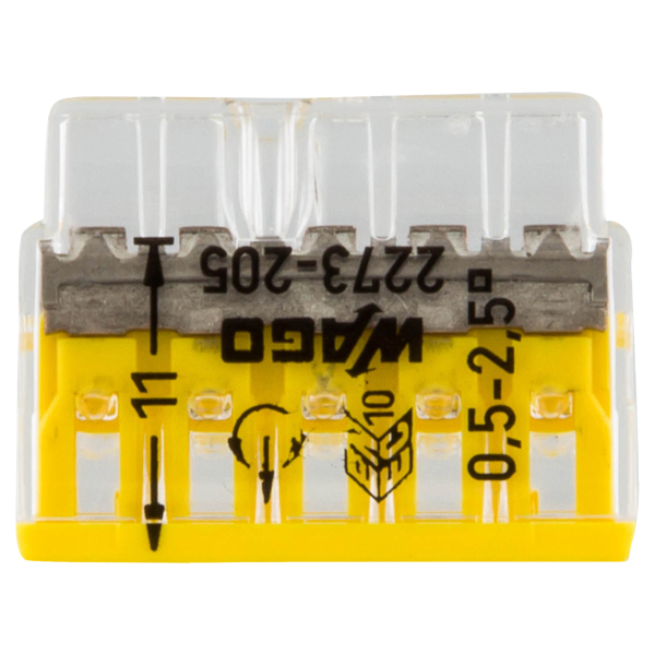 Wago 2273-205 Lasklem 5-polig - Transparant/geel (20 st) - Detailed view of the product