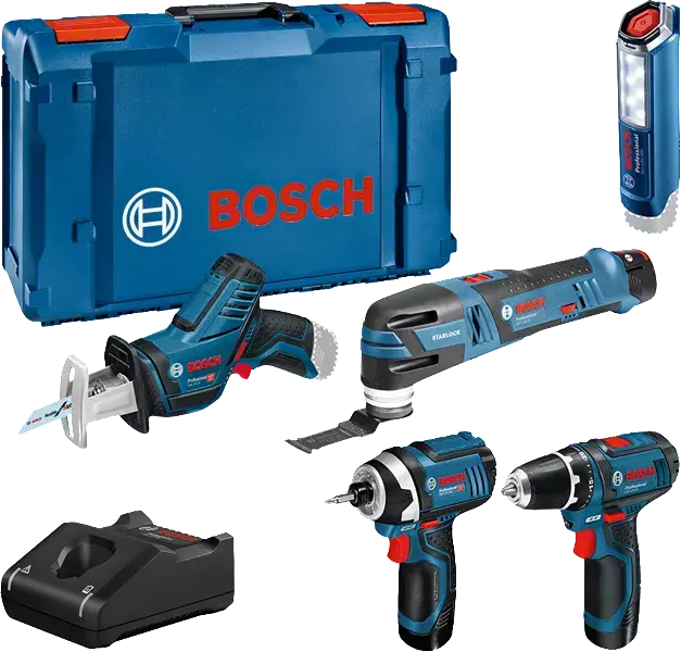 Bosch 5 Tool Kit 12V Accu Combiset (3x 2.0Ah) In L-Boxx