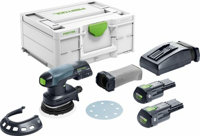 Festool ETSC 125 3,0 I-Plus 18V Li-Ion Accu Excentrische Schuurmachine Set (2x 3,0Ah) In Systainer - 125mm