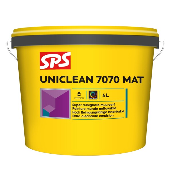 SPS Uniclean 7070 Mat Muurverf - Op Kleur Gemengd - 1L