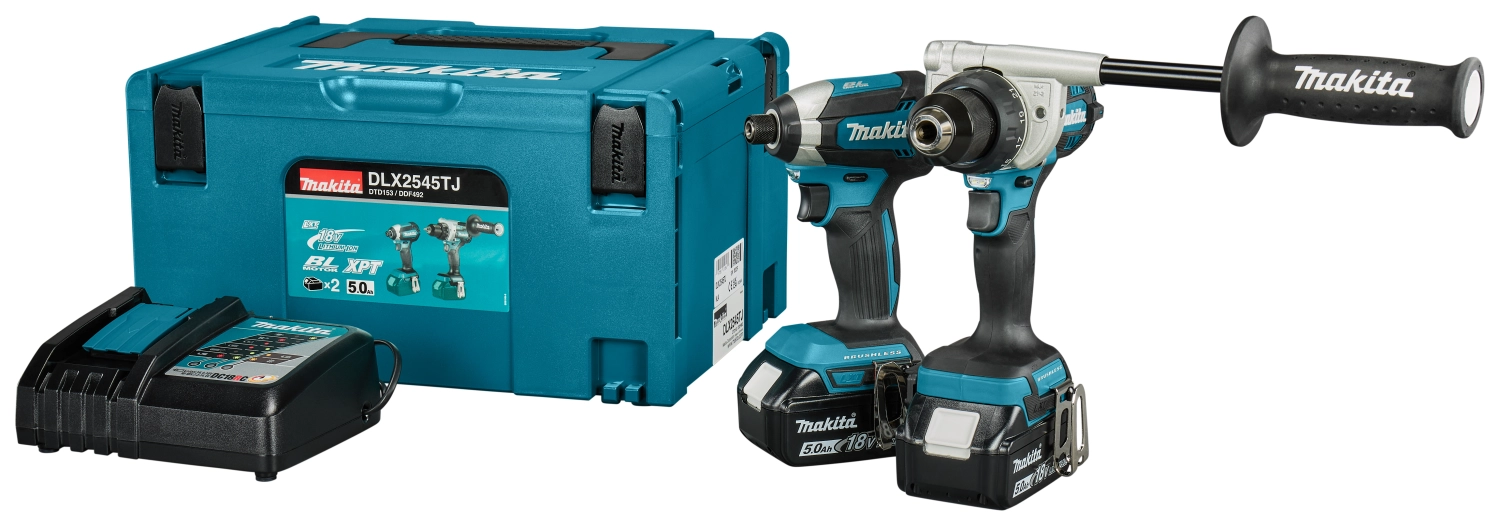 Makita DLX2545TJ 18V Li-ion Accu Boor-/schroefmachine (DDF492)&Slagschroevendraaier (DTD153) Combiset (2x 5.0Ah Accu) In Mbox