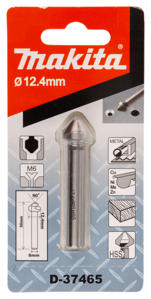 Makita D-37465 Verzinkboor 3-Cut - 12,4 X 8 X 56mm - M6 - Detailed view of the product