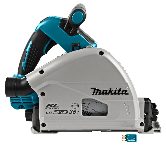 Makita DSP601ZJU2 36V (2x 18V) Li-Ion Accu Invalcirkelzaag Body In Mbox (AWS) Incl. Geleiderail - 20 X 165mm - Koolborstelloos - Detailed view of the product