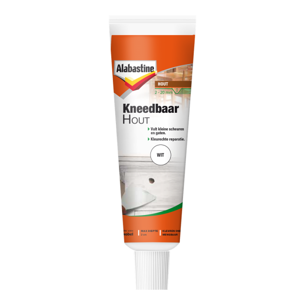 Alabastine Kneedbaar Hout - Pasta - Wit - 75gr