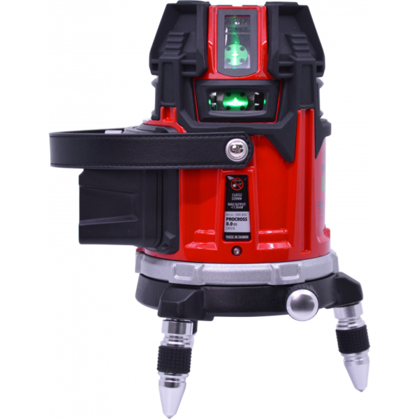 FUTECH Procross 8.0 DS Kruislijnlaser Set Incl. Statief En Ontvanger In Koffer– Groen – 2x200m - Detailed view of the product