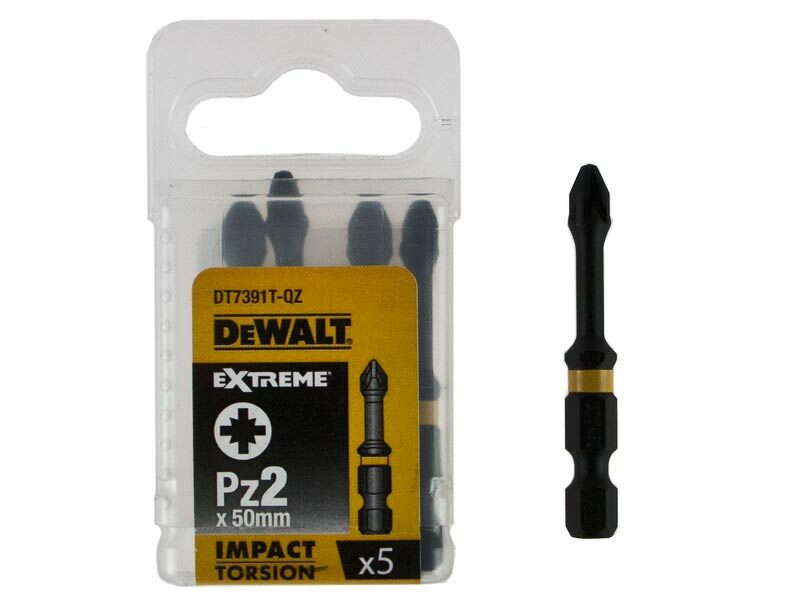 DeWALT DT7391T Extreme Impact Torsion Schroefbits - PZ2 - 50mm (5st) EAN: 5035048089347