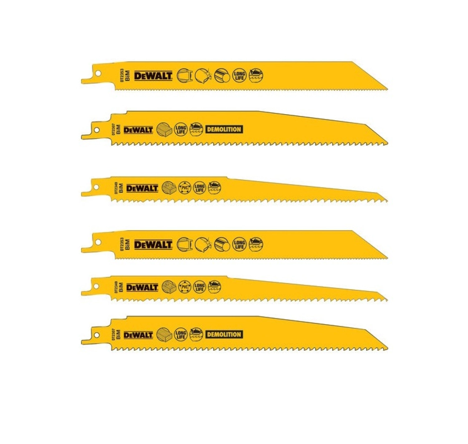 DeWALT DT2350 Reciprozaagblad - 305 X 4,2mm - Hout/Kunststof (5st)