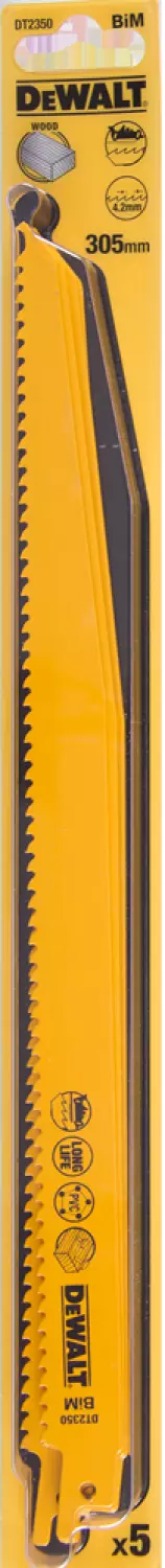 DeWALT DT2350 Reciprozaagblad - 305 X 4,2mm - Hout/Kunststof (5st) thumbnail 4