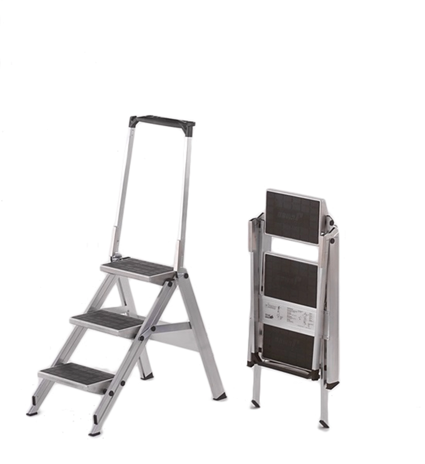 Little Jumbo 1313650340 Trap - Enkel - Aluminium - 3 Treden Kunststof - Met Beugel - Max. Werkhoogte 2.70 M.