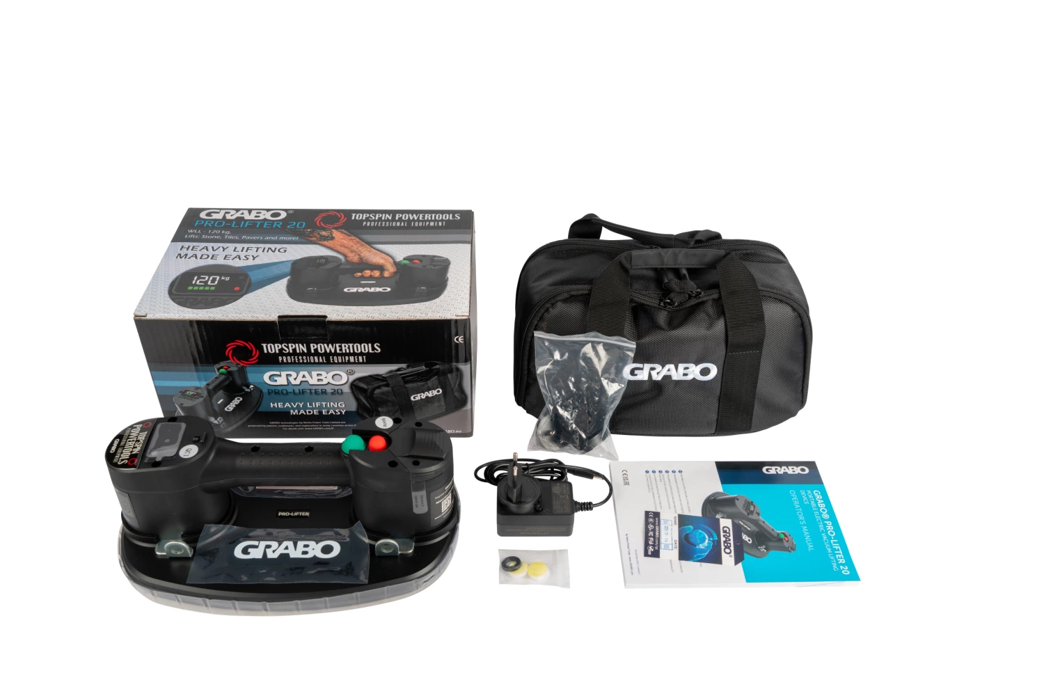 Grabo Pro Elektrische Vacuüm Tegeldrager In Beschermtas - 120kg