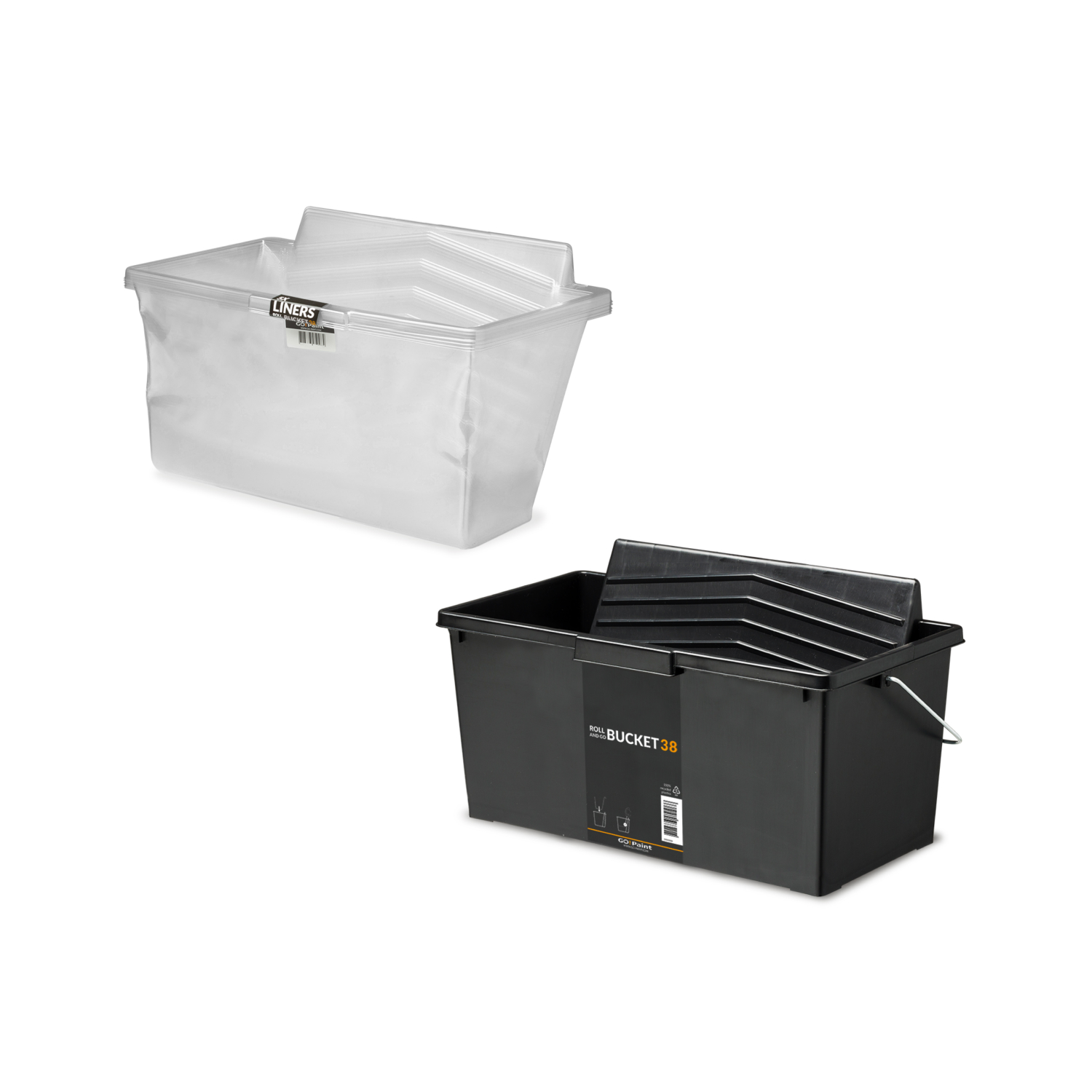 Go!Paint Roll And Go Verfemmer 15L - Roller 38cm + 3 Inzetemmers afbeelding