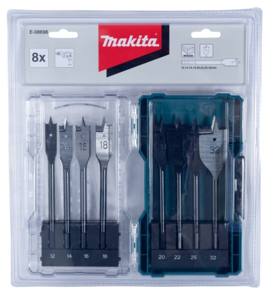 Makita E-08698 8-delige Speedboorset - 150mm - 1/4'' - Detailed view of the product