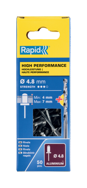 Rapid 5000387 High Performance Blindklinknagels - 4,8 X 10mm (50st)