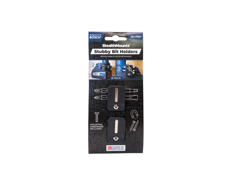 StealthMounts BH-BO-S-BLK-2 Stubby Magnetische Bithouder Voor Machines Bosch - Zwart - 2 Stuks