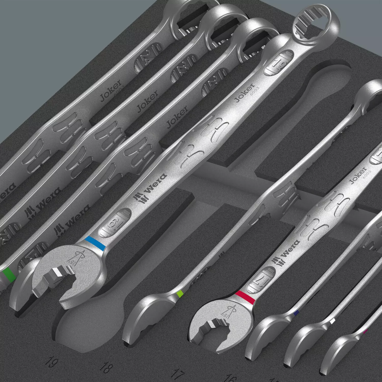 Wera 05150121001 9731 18-delige 6003 Joker Set In Schuimstof Inleg - 6-24mm thumbnail 3