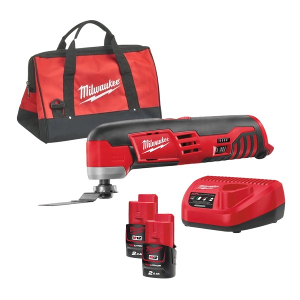 Milwaukee C12 MT-202B 12V Li-Ion Accu Multitool Set (2x 2.0Ah Accu) + 8 Delige Accessoireset In Tas - Variabel EAN: 4002395002009