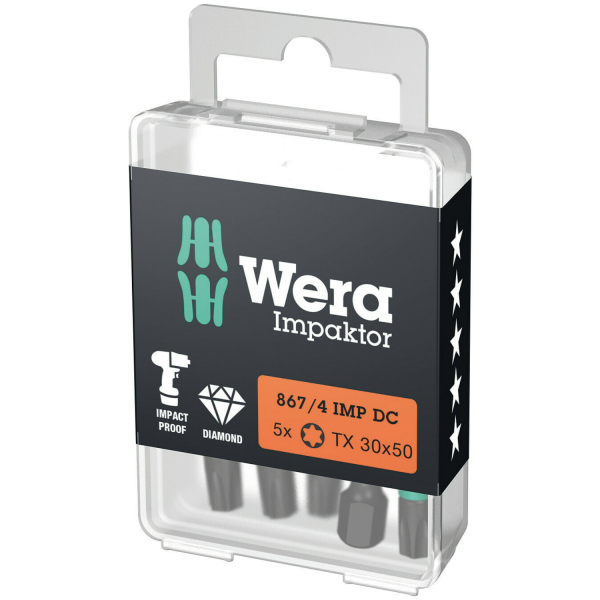 Wera 5057666001 1/4"Torx Impaktor Bit - T30 X 50mm (5st)