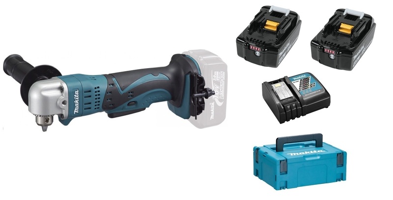 Makita DDA350RMJ 18V Li-Ion Accu Haakse Boor-/schroefmachine Set (2x 4.0Ah Accu) In Mbox EAN: 88381674584