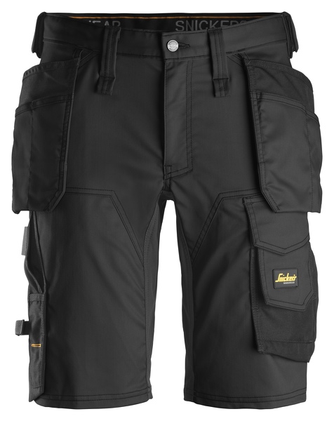 Snickers 6141 Korte Werkbroek AllroundWork Stretch Met Holsterzakken - Zwart - Maat 046