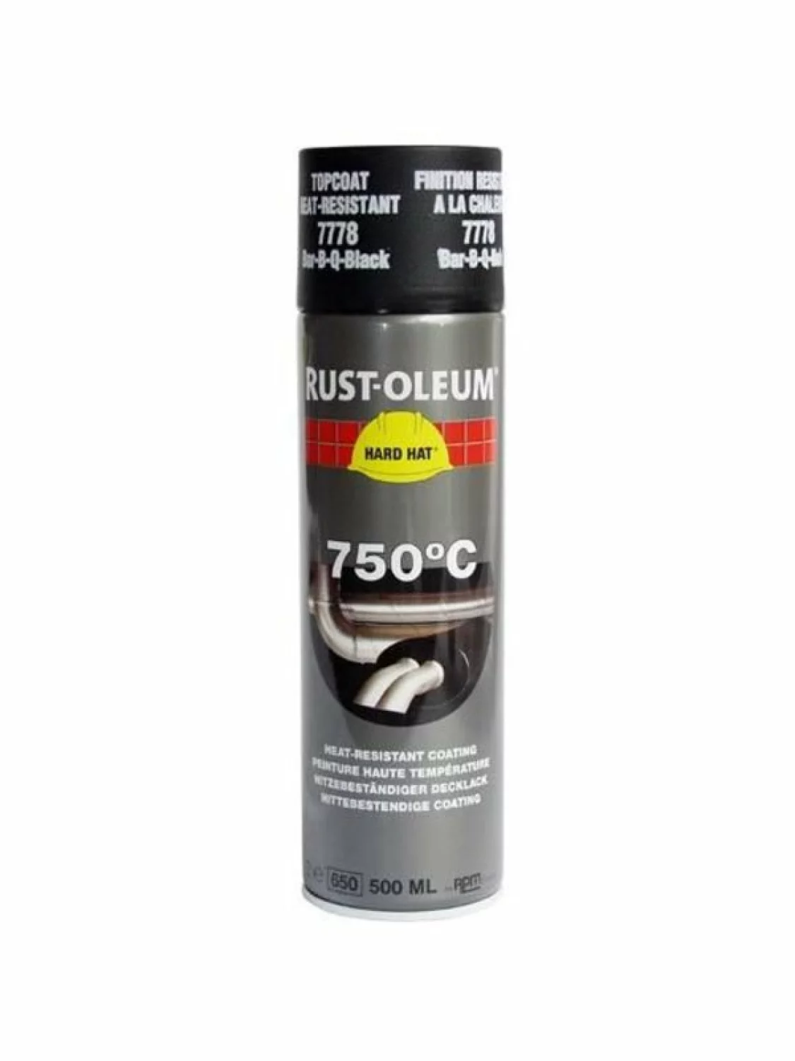 Rust-Oleum Hard Hat Hittebestendig Spuitbus - Zwart - 0,5L
