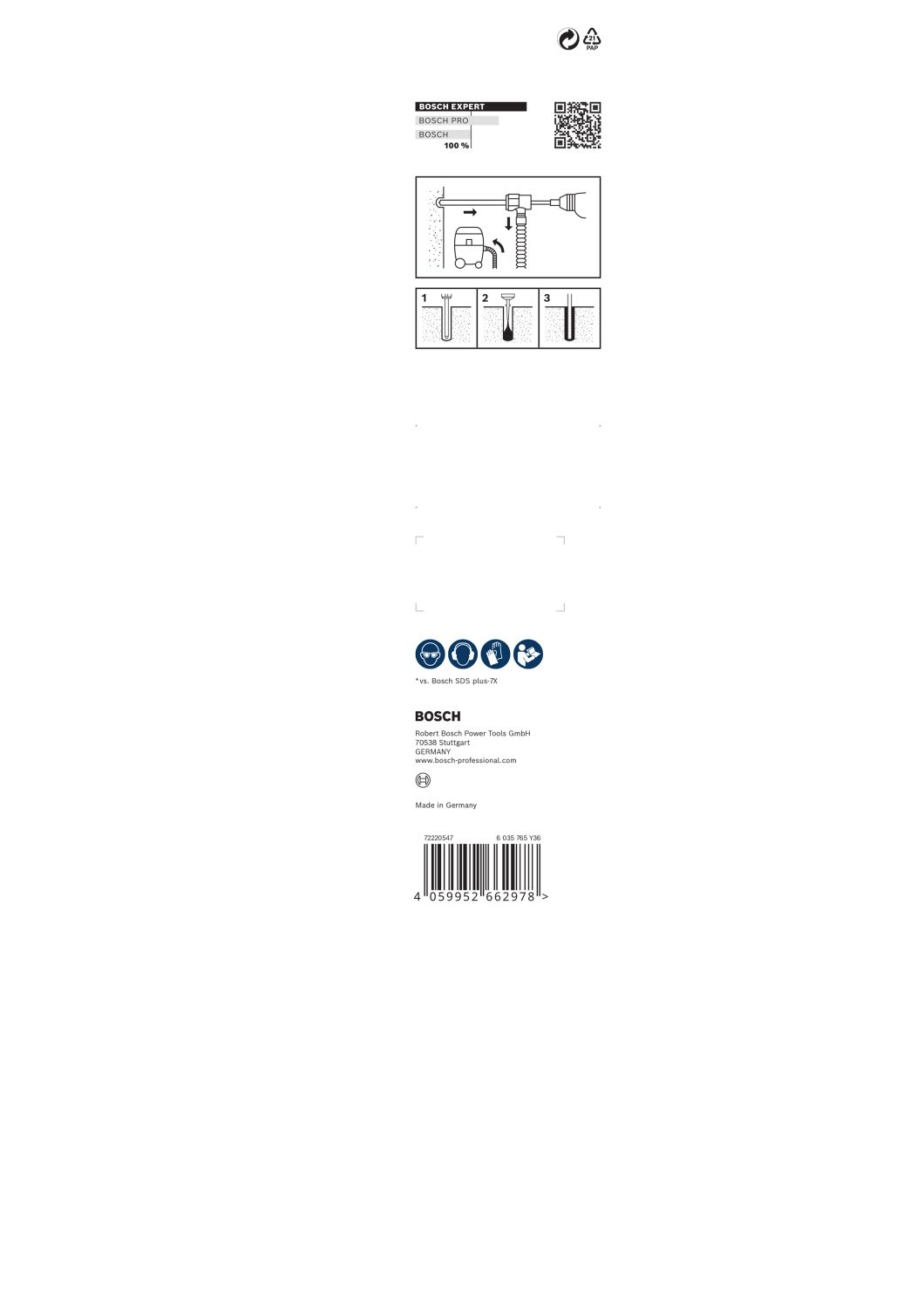 Bosch 2608901765 EXPERT Hamerboor SDS Clean SDS Plus-8X - 12x200x350mm Met Connector thumbnail 3