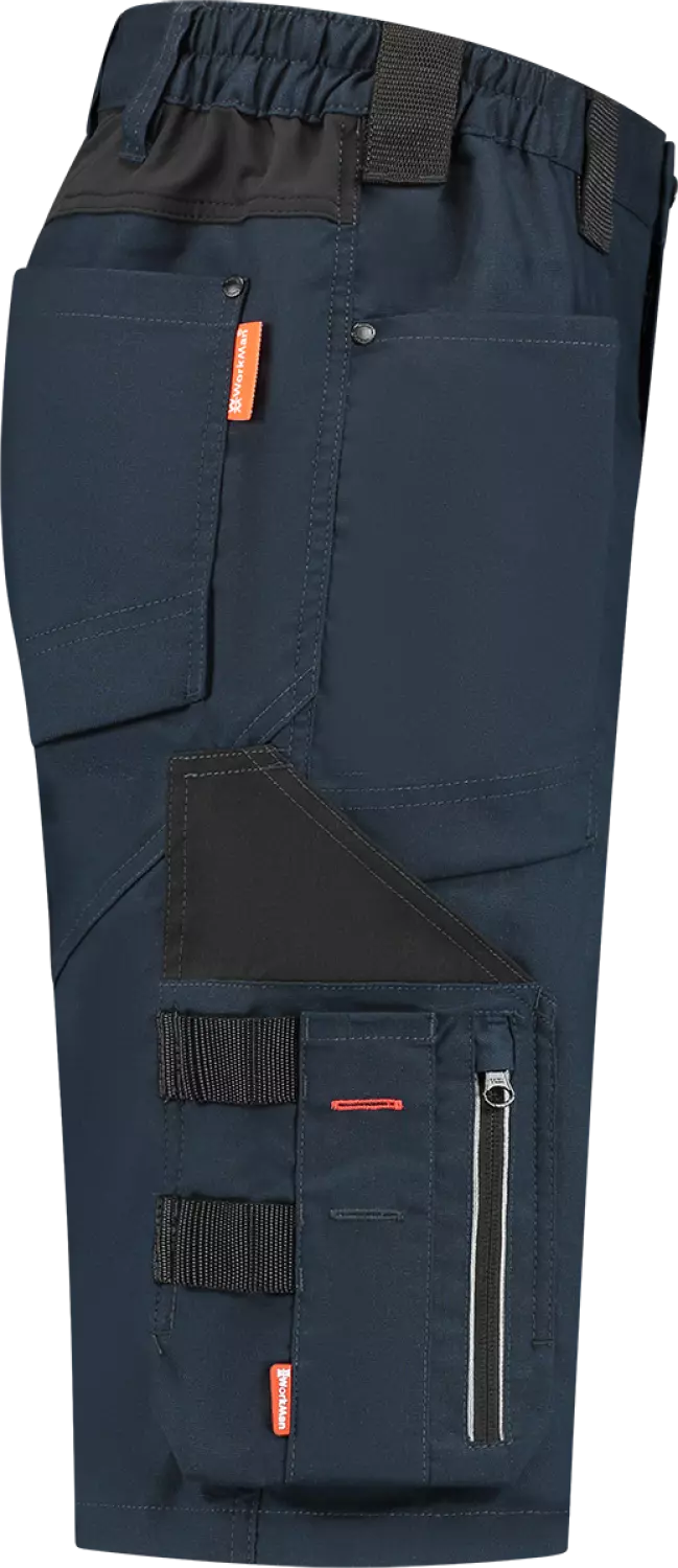 Workman 9023 STRETCH Bermuda Werkbroek P2S - Navy / Black - Maat 48 (33/32) thumbnail 4