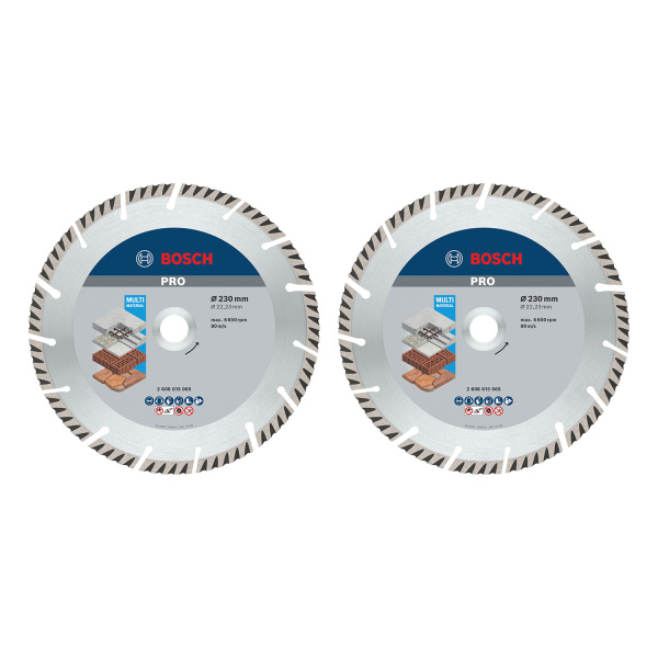Bosch 061599766Y Diamantschijven Pro Universeel - 230 Mm (2 Stuks)