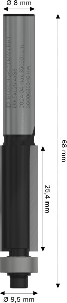 Bosch 2608628346 Kantenfrees - 8mm - Detailed view of the product