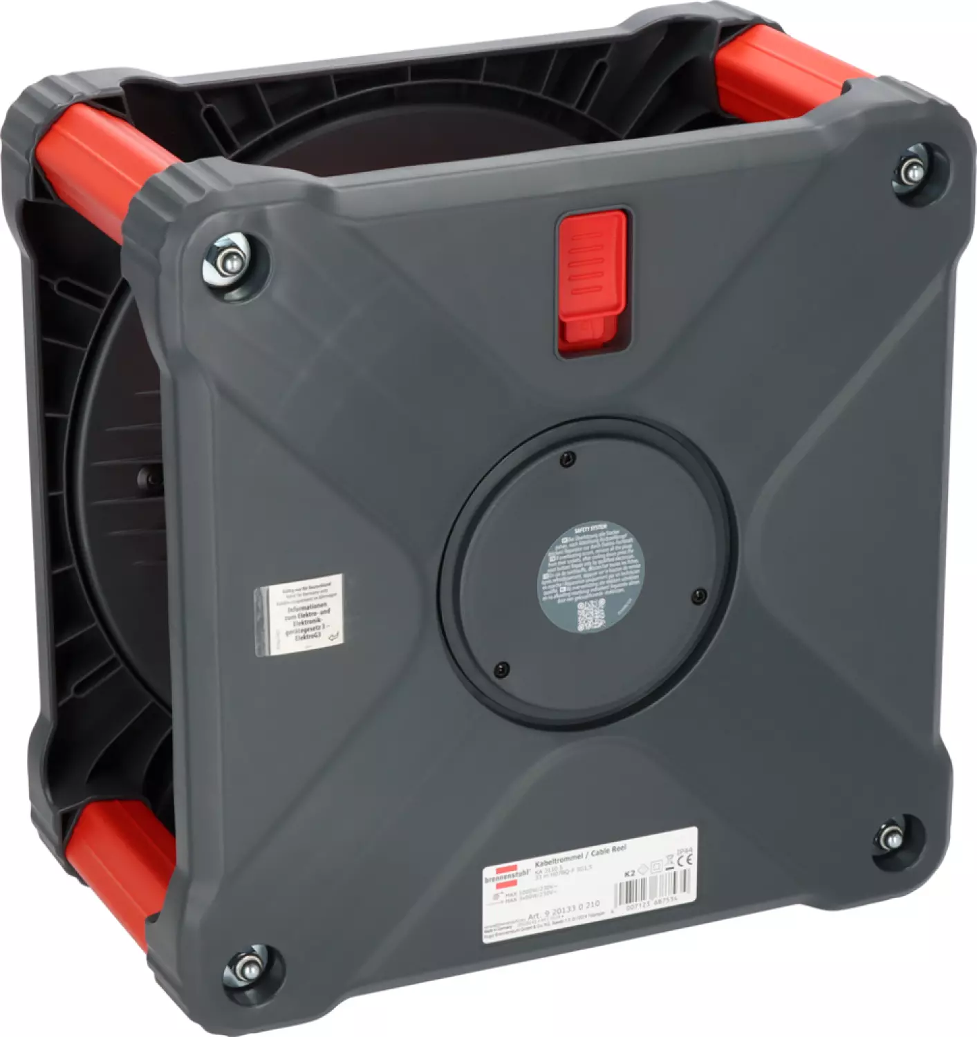 Brennenstuhl Professional KA 3110 Bouwplaats Cube 5-voudig Kabelhaspel H07BQ-F 3G1.5 - IP44 - 33m - Rood thumbnail 2