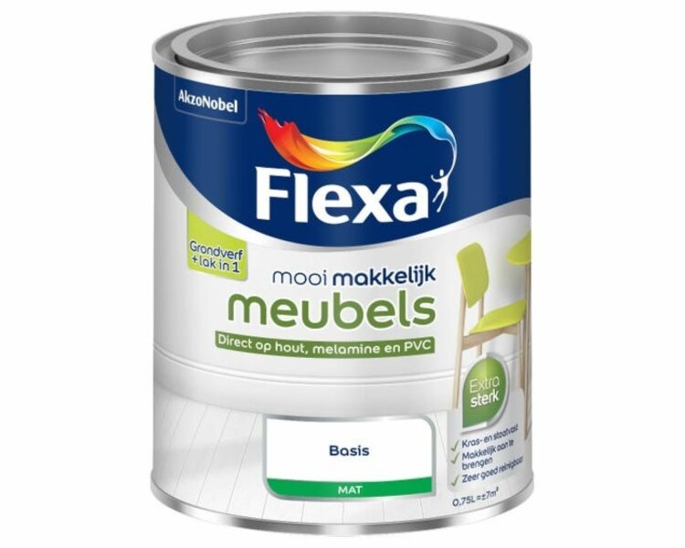 Flexa Lak Mooi Makkelijk Meubels Wit Mat 750ml