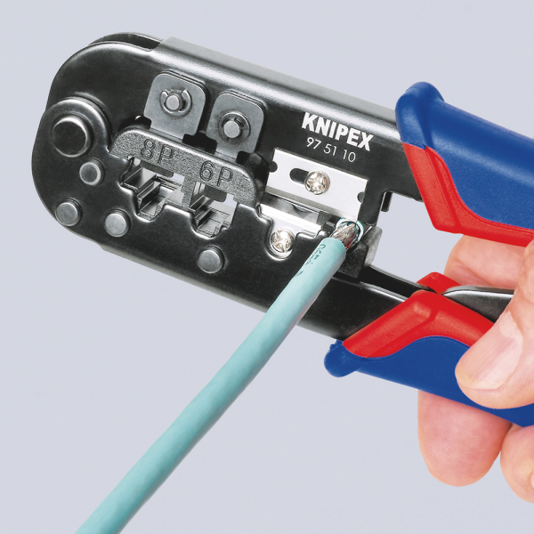 Knipex 975110 Krimptang Voor Westernstekkers - 190mm - Detailed view of the product