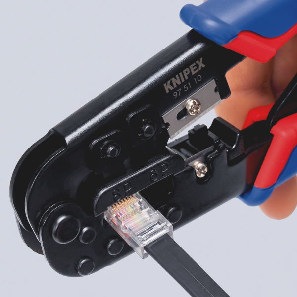 Knipex 975110 Krimptang Voor Westernstekkers - 190mm - Detailed view of the product