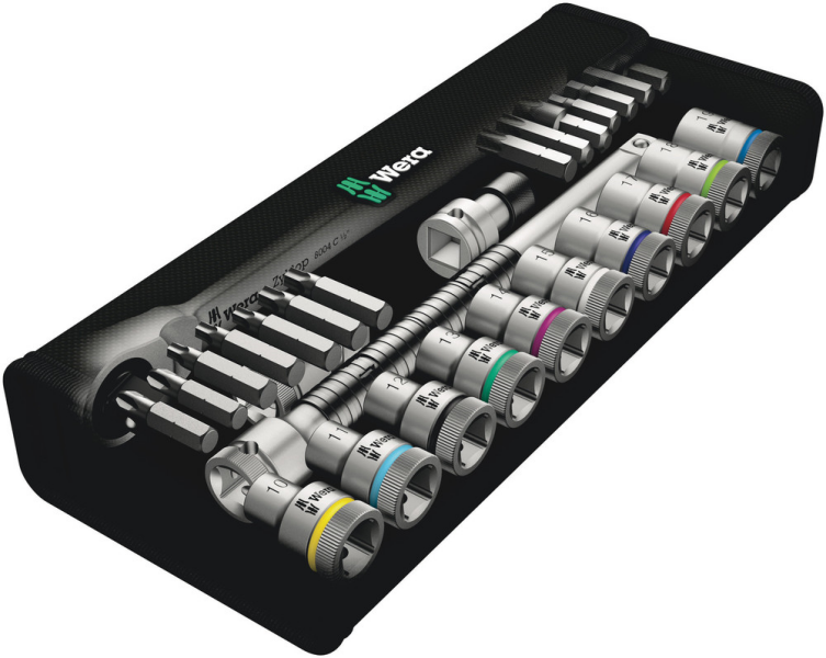 Wera 5004078001 8100 SC 8 Zyklop Metal Doppenset Met Omschakelpal - 1/2" - Detailed view of the product