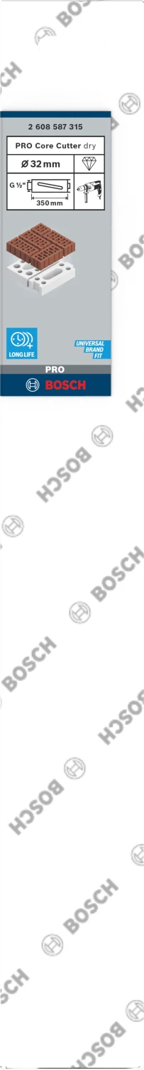 Bosch 2608587315 Diamant Kroonboor Voor Droog Boren G 1/2"- 32 X 350mm thumbnail 2